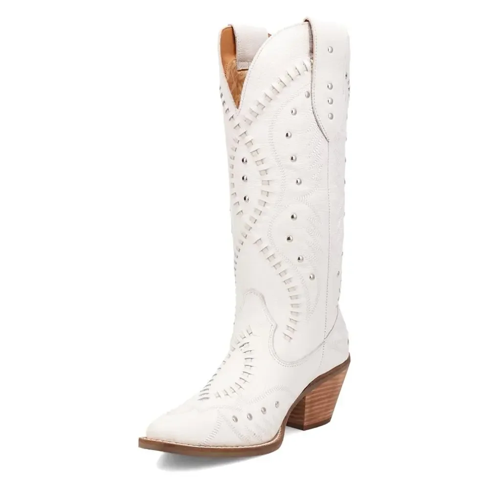 DINGO WOMENS PRETTY N' PINK WHITE 10 MEDIUM